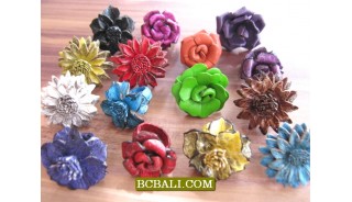 Leather Rings Flowers Designs Accessories For Women